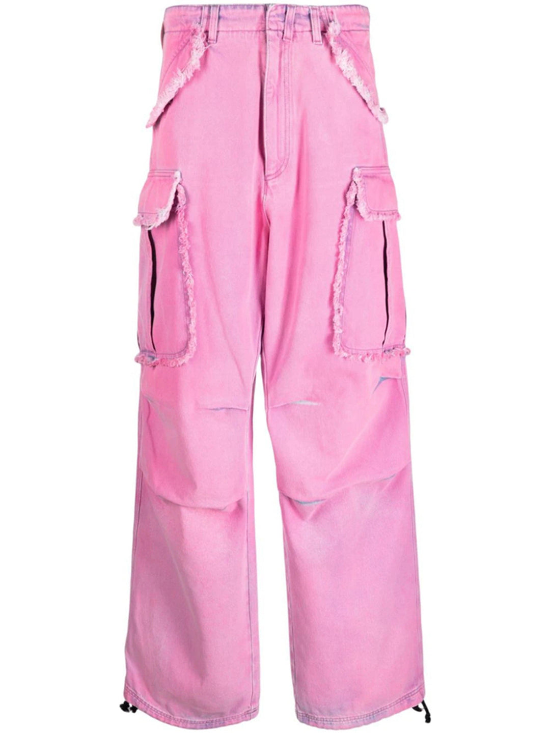 Pink Jeans Women Spring Summer Washed Old Japanese Sweet Cool Sexy Straight Cargo Pants Loose Hole Trousers
