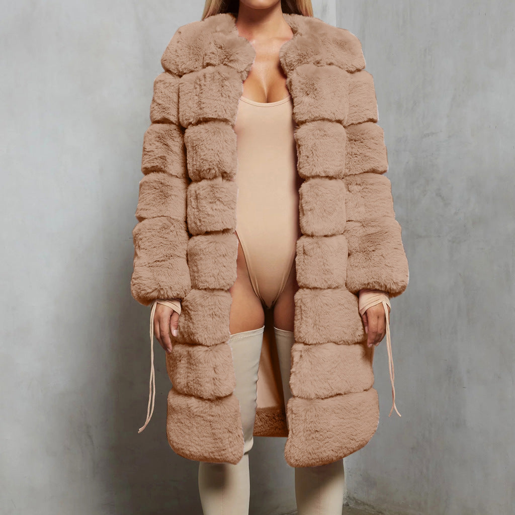 Faux Fur Coat Cotton Coat Thickened Long Section Plush Coat Women Coat Windbreaker