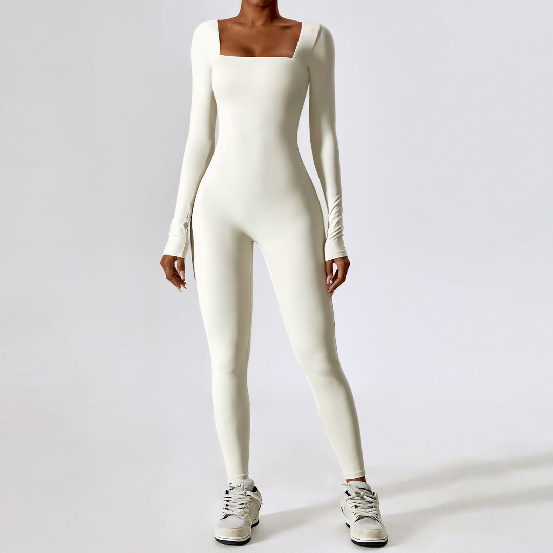 Autumn Winter Tight Long Sleeve Yoga Wear Naked Women Sense Fitness Exercise Quick Drying Yoga Jumpsuit