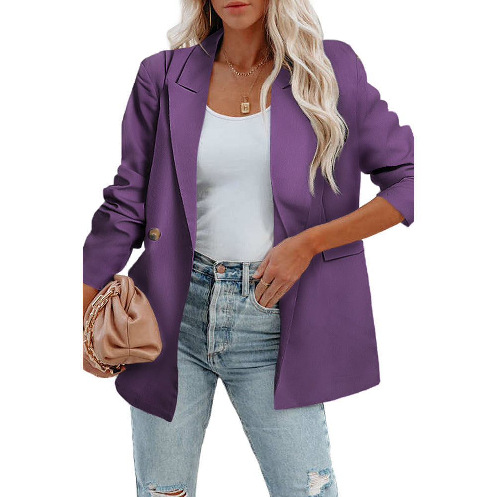 Slim Fit Collared Small Women Long Sleeve Business Wear Jacket