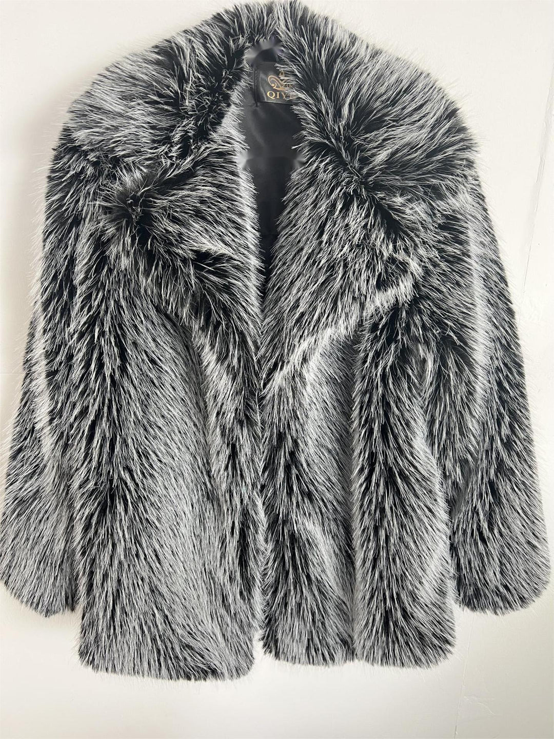 Popular Autumn Winter Faux Fur Mid Length Coat Warm Faux Fur Coat