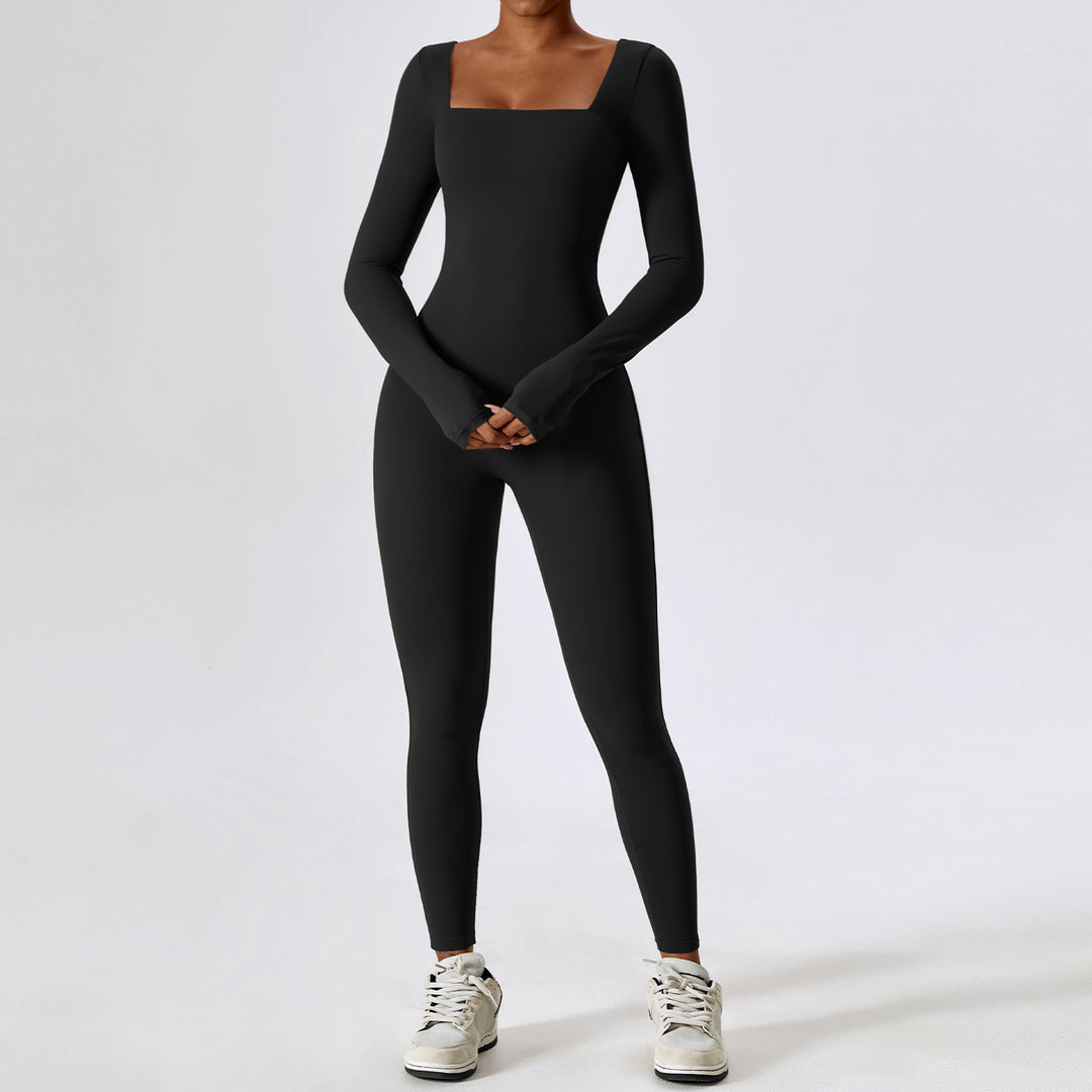 Autumn Winter Tight Long Sleeve Yoga Wear Naked Women Sense Fitness Exercise Quick Drying Yoga Jumpsuit