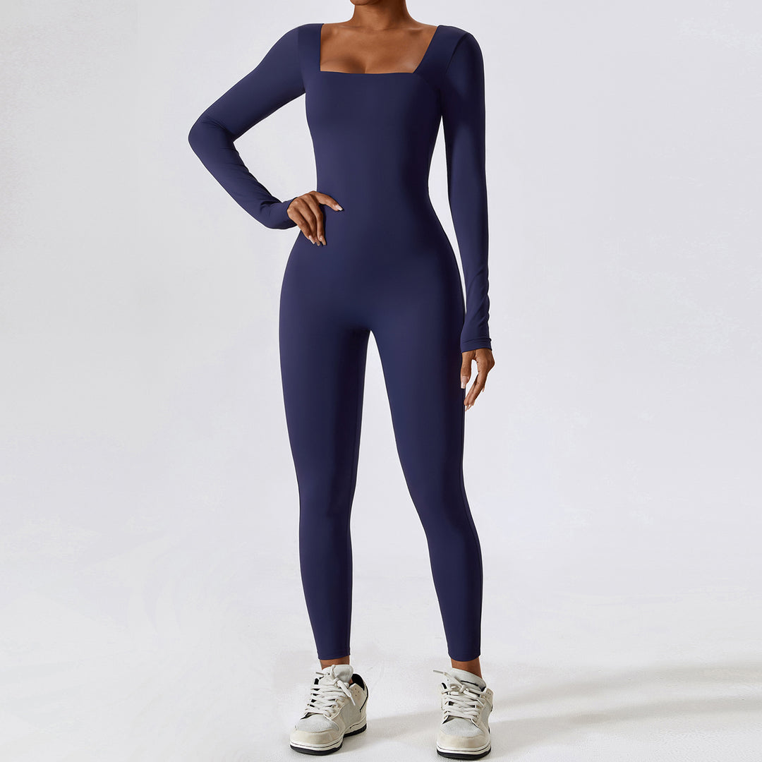 Autumn Winter Tight Long Sleeve Yoga Wear Naked Women Sense Fitness Exercise Quick Drying Yoga Jumpsuit