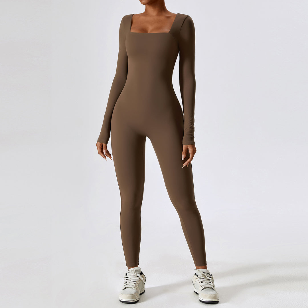 Autumn Winter Tight Long Sleeve Yoga Wear Naked Women Sense Fitness Exercise Quick Drying Yoga Jumpsuit