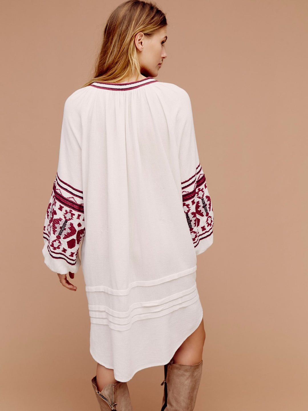 Women  Spring and Autumn Bohemian Holiday Ethnic Embroidered Loose Cardigan Dress