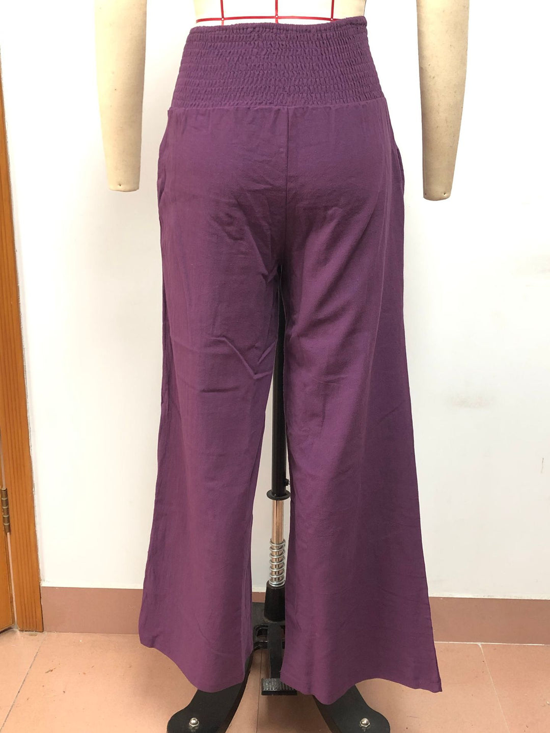 Spring Summer Women Casual Trousers Casual Cotton Distressed Mid Waist Trousers Outer Wear