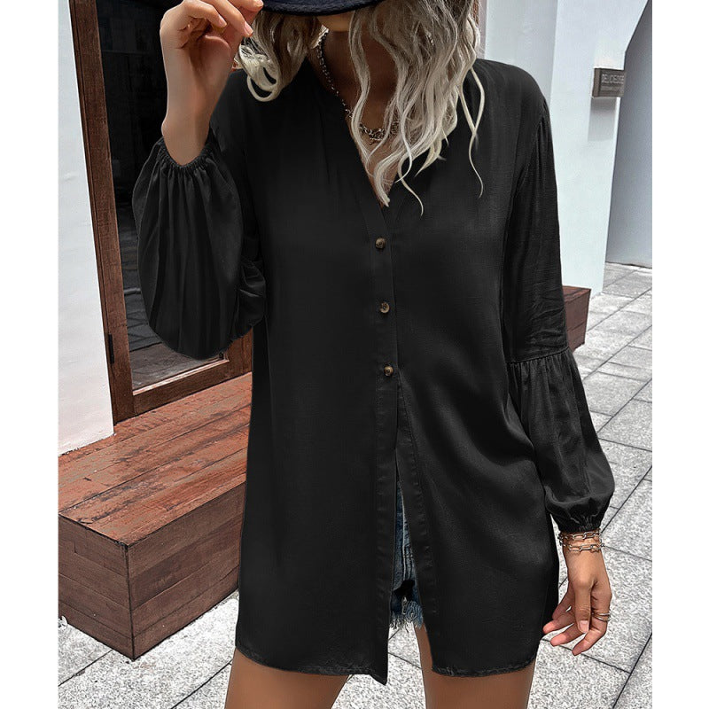 Autumn Winter Casual Loose Single Breasted Shirt Women