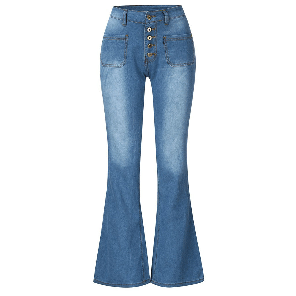 Port Bell Bottom Pants High Elastic Women Jeans